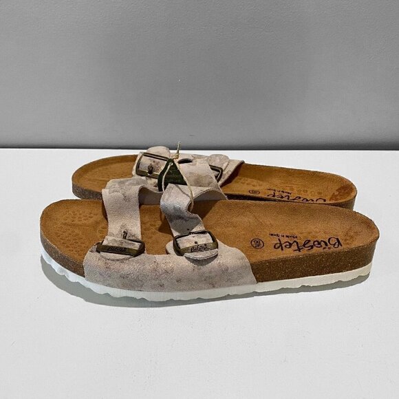 NEW BioStep Gray Leather Comfort Sandals 8.5 - Picture 4 of 11